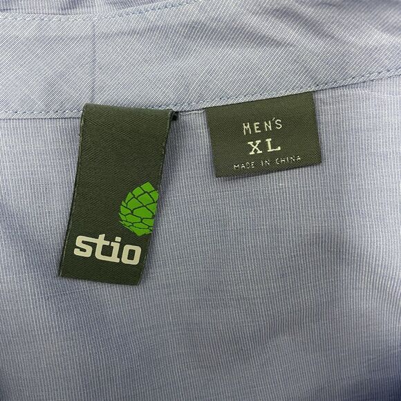 Stio Men's XL Blue 100% Cotton Long Sleeve Button-Front Shirt w/ Pocket - Picture 6 of 7